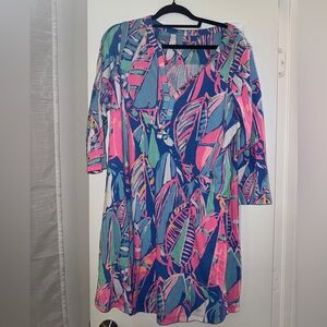 Lilly Pulitzer Colorful Leaf Print Dress
